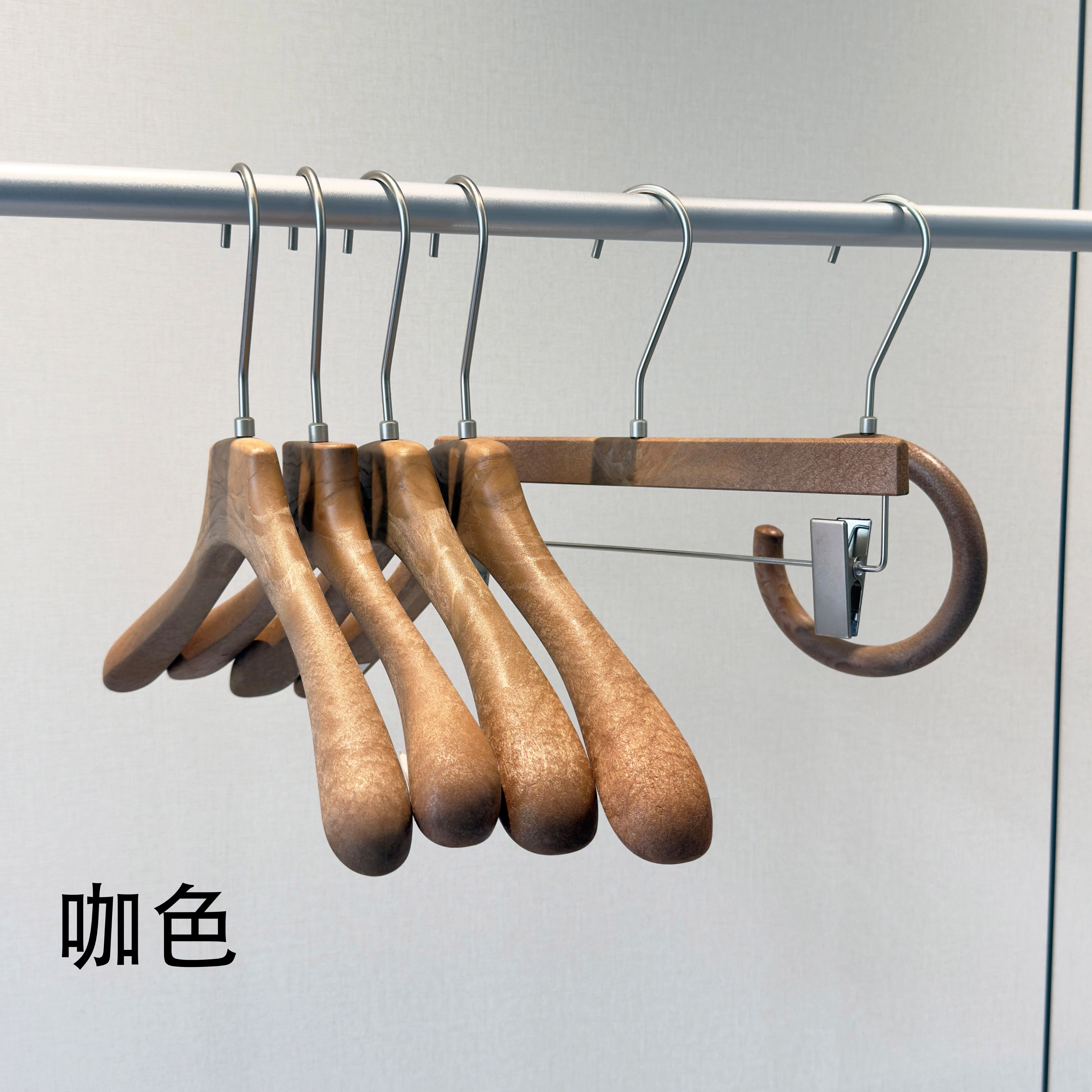 树脂衣架加大加宽防滑衣架无痕裤夹加厚西装婚纱礼服套装衣架＋LOGO详情8