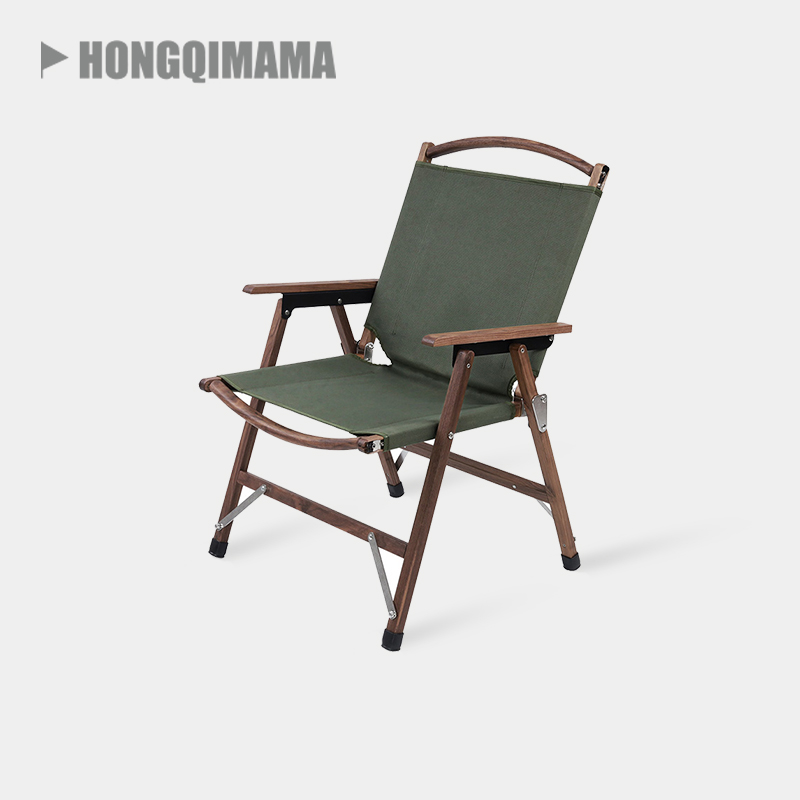 Outdoor Camping Solid Wood Folding Chair Kmiter Chair Self Driving Tour Camping Black Walnuts Wooden Teak Table Wu Chair