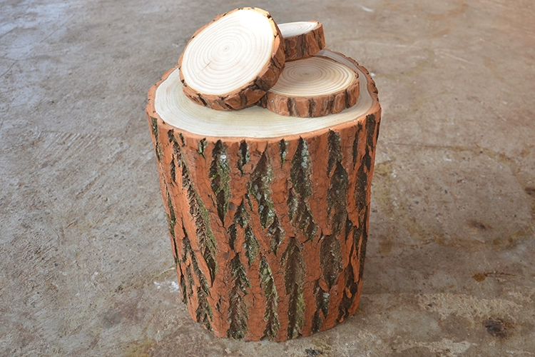 Gỗ khối cây gỗ trụ hoa đứng cây bạch đàn gốc chạm khắc băng ghế gỗ tròn bằng gỗ trang trí trụ trà gốc cây - Các món ăn khao khát gốc
