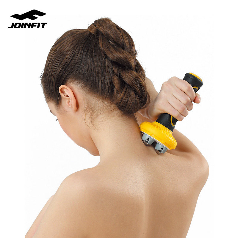 Joinfit Handheld muscle relaxation massager Fitness fascia stick 360 degree ball exercise training roller stick