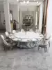 Hotel dining table Electric large round table 16 people 20 people box automatic rotation with electromagnetic stove fire pot Clubhouse large dining table