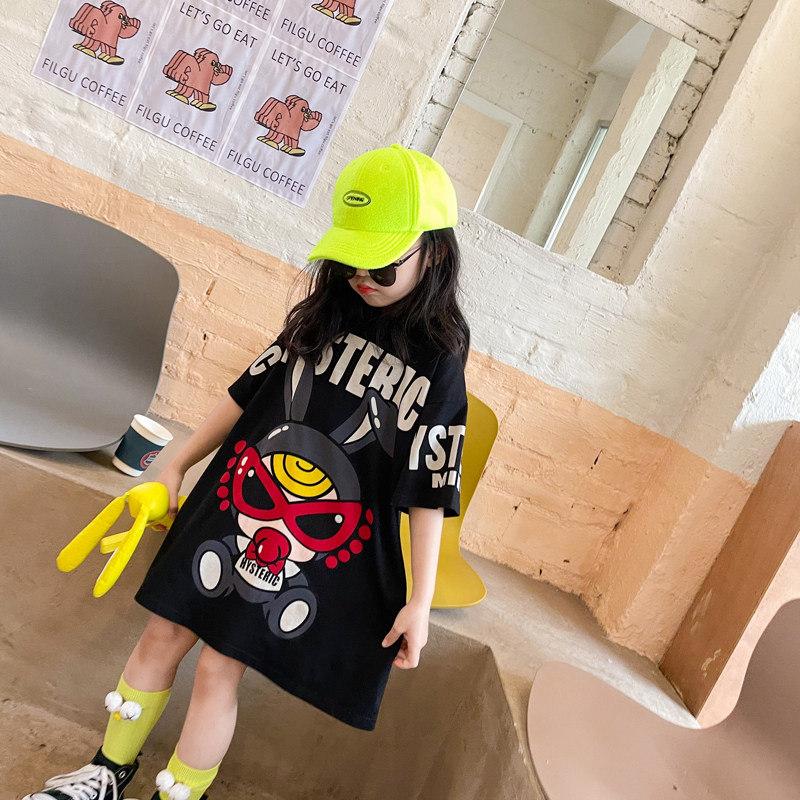 Pro-Subdress 2022 new Chauds Special Fried Street Nets Red Trendy Mother Women Dress long version T-shirt Skirt High-end Foreign Pie