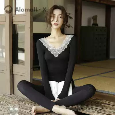 Japanese women's cotton base sweater thickened tight-fitting cotton body body shaping hot clothes women's set autumn clothes thin
