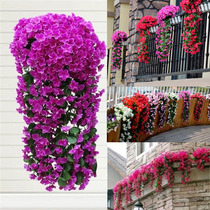 5 Petals Orchid Violet Artificial Flowers Wall Hanging Baske