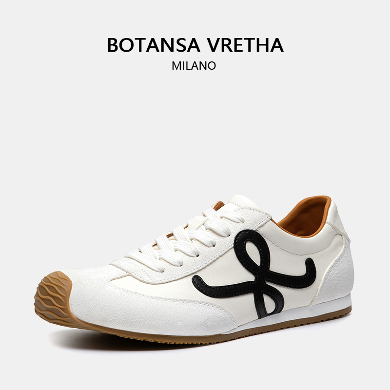 Italian Botansa Vretha&Bv Trendy Sports Casual Shoes Handmade Horse Leather Inner Height-Increasing German Training Shoes for Men