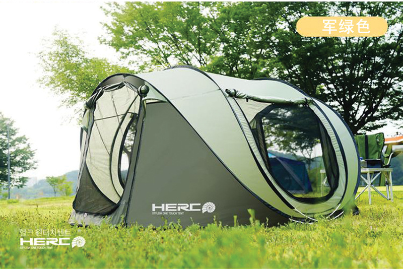 Phiên bản tiếng Hàn hoàn toàn tự động 3 giây tốc độ mở ốc sên lều kiểu gia đình cắm trại 2 cửa 2 cửa sổ lớn mái lều sân - Lều / mái hiên / phụ kiện lều móc leo núi