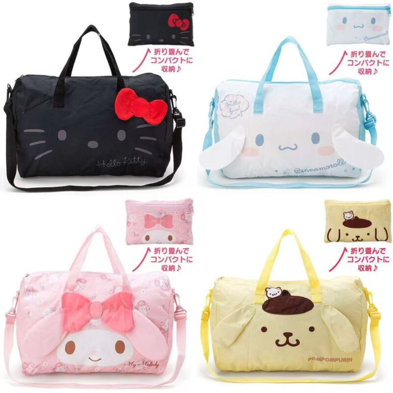 Japanese Hello Kitty Patch Dog Portable Foldable Luggage Bag Melody Travel Bag Handbag Crossbody Bag for Women