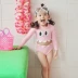 Dễ thương trẻ sơ sinh bé gái áo tắm trẻ em dài tay chống nắng chia quần eo cao che bụng cô gái nóng mùa xuân tắm phù hợp - Bộ đồ bơi của Kid đồ bơi cho bé gái Bộ đồ bơi của Kid