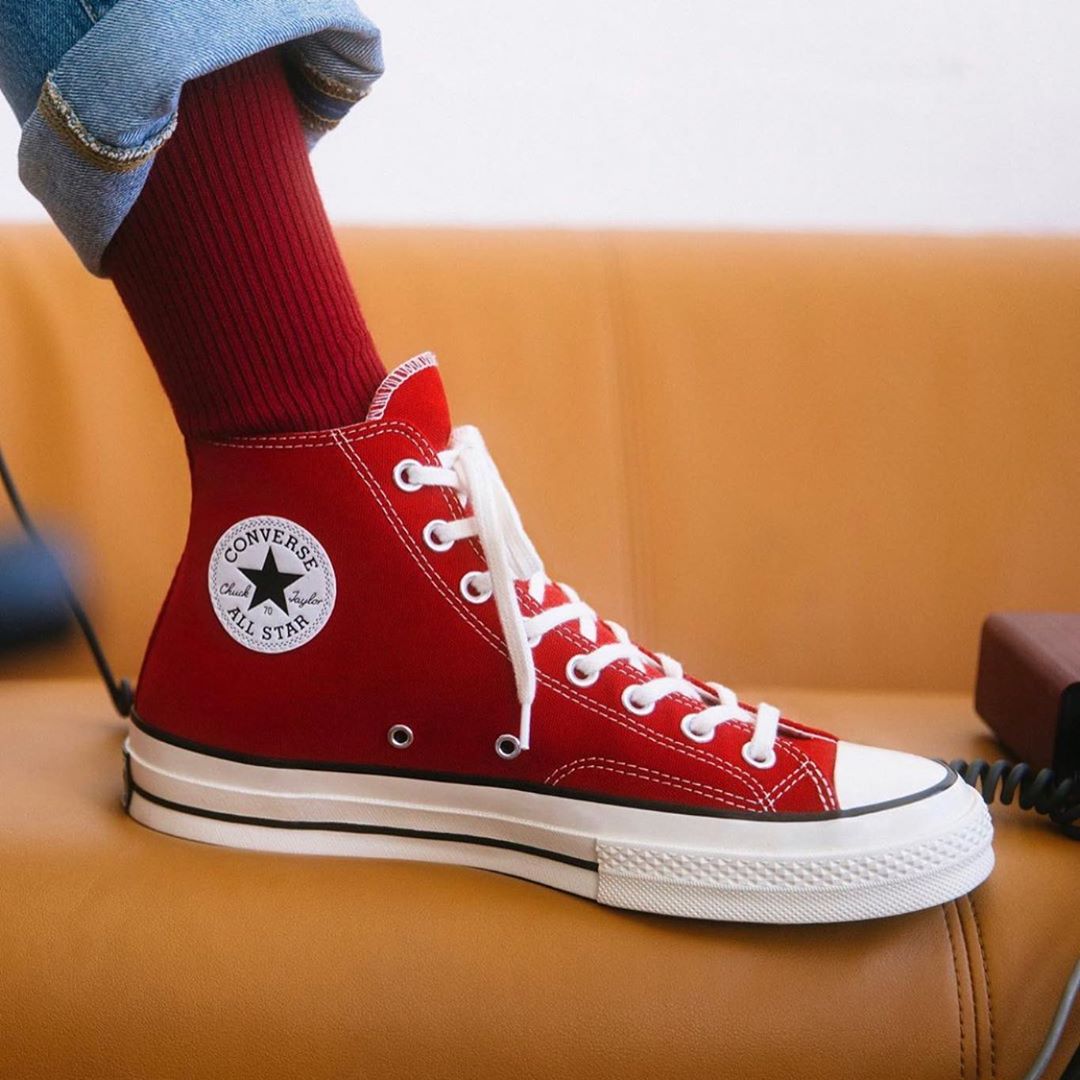 Converse 1970s Samsung tiêu chuẩn đỏ Giáng sinh đỏ cao và thấp để giúp đôi giày vải 164944c - Plimsolls giày the thao năm 2021