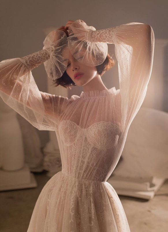 European and American Light Wedding Dresses for Women 2026 New High-End Gown with High Collar and Train, Forest Style, Simple and Ethereal, Long Sleeves, Slimming European and American Light Wedding Dresses for Women 2026 New High-End Gown with High Collar and Train, Forest Style, Simple and Ethereal, Long Sleeves, Slimming