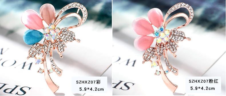 Lan Ting trang trí với giả tốt opal rhinestone hoa trâm cài thời trang nữ pin đơn giản pha lê trâm cài trang sức - Trâm cài cài áo