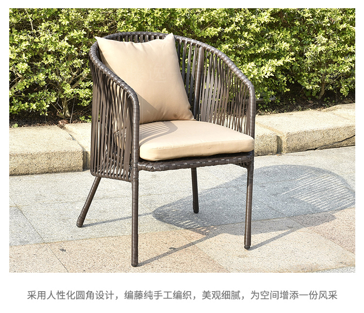 Bàn ghế mây ba món cà phê bàn ​​ghế Bàn ghế thời trang sáng tạo Đồ gỗ ngoài trời Đồ nội thất dành riêng cho nhà thiết kế - Bàn ghế ngoài trời / sân ghế sắt ngoài trời
