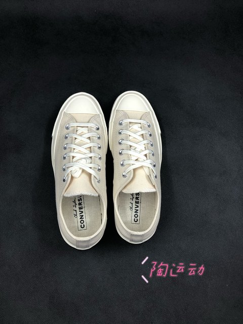 Tao Sports Converse Converse 1970s ສາມດາວມາດຕະຖານທໍາມະຊາດ off-white ເກີບຜ້າໃບສູງແລະຕ່ໍາຂອງແມ່ຍິງ 162211C