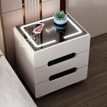Smart bed head cabinet Bedrooms free of installation containing cabinet modern minimalist wireless charging multifunction mesh red bedside cabinet