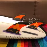 Surfing Board Rite Futures Fins AM2 TechFlex Tri Set Orange/Red