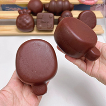 Chocolate series original embryo chocolate ice cream slow rebound (there are pores dark holes uneven trimming and slight flaws)