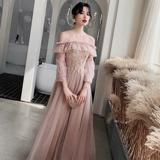 Зимнее длинное платье подружки невесты, коллекция 2023, по фигуре, простой крой