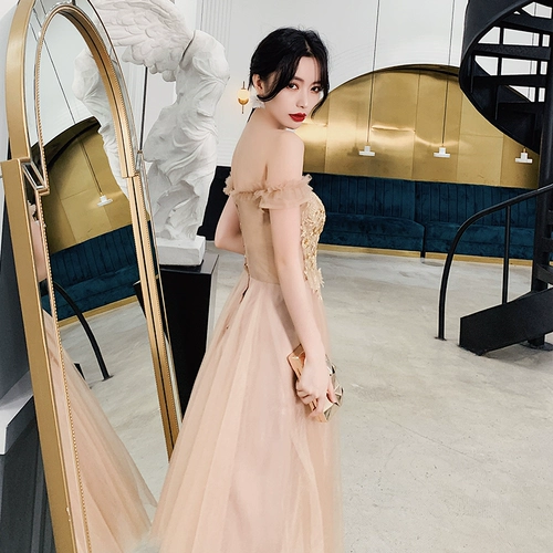 Платье подружки невесты, зимнее длинное вечернее платье, коллекция 2023, средней длины, для подружки невесты, по фигуре