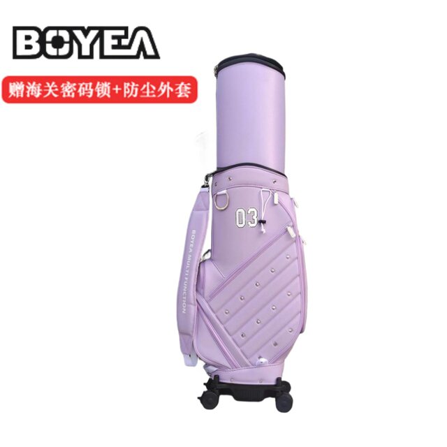 Boyea golf aviation checked ball bag universal four-wheel golf bag waterproof and wear-resistant ຖົງກອຟສໍາລັບຜູ້ຊາຍແລະແມ່ຍິງທີ່ມີຊື່ embroidered