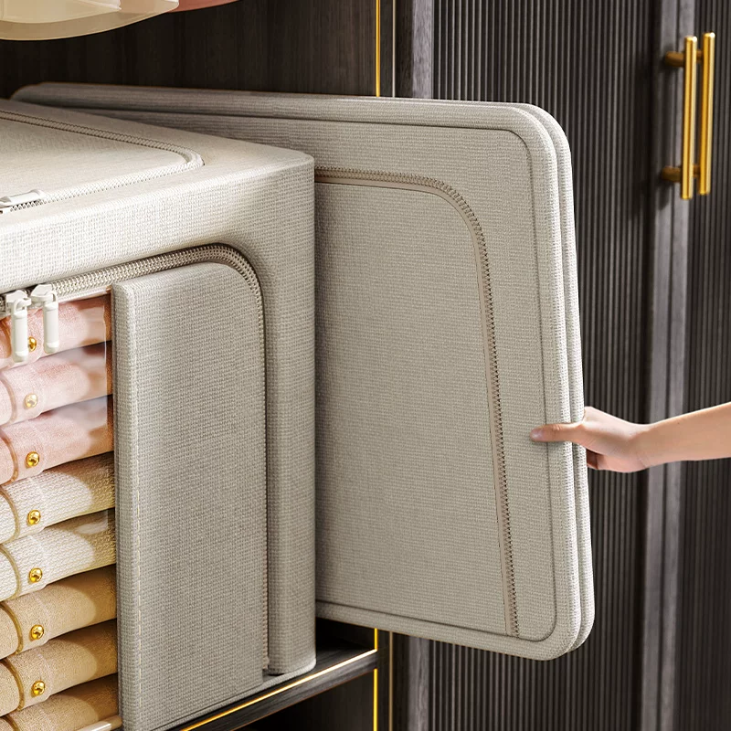 Capacious big storage box, foldable cloth, storage system, cotton and linen