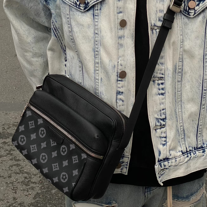 Men's Bag 2025 New Popular Style High-End Trendy Brand Casual Commuter Shoulder Crossbody Bag Genuine Leather Camera Messenger Bag for Men