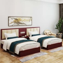 Custom Hotel Single Room Large Bed Guest House Furniture Mark Rooms Soft Bag Backrest Apartment bed Bed Head Cabinet