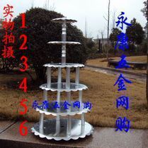 Baking tools 6 or 7 Layers four-pillar aluminum birthday wedding cake rack six-layer shelf birthday shelf