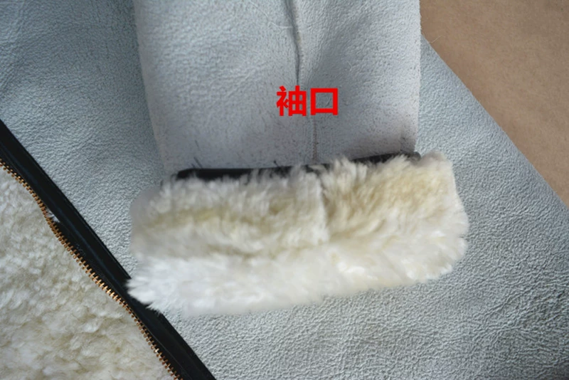 Cừu xén lông nam và nữ lông cừu một lớp lót bằng da cừu lông lông bông ngoài trời quần áo ấm gió