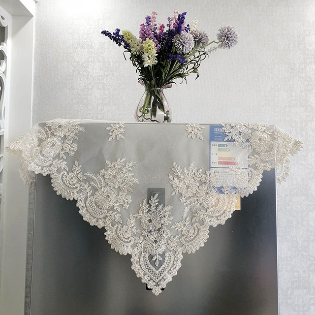 European-style cover cloth lace embroidery bedside table cover cloth air conditioner TV cover cloth washing machine sofa multi-purpose dust-proof cover towel