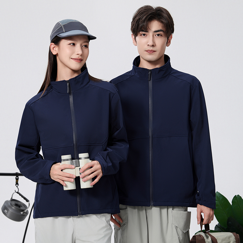 Unisex Softshell Jacket, Blue Stand-Up Collar Jacket, Workwear Coat, Autumn and Winter Outdoor Waterproof Hooded Windbreaker Unisex Softshell Jacket, Blue Stand-Up Collar Jacket, Workwear Coat, Autumn and Winter Outdoor Waterproof Hooded Windbreaker