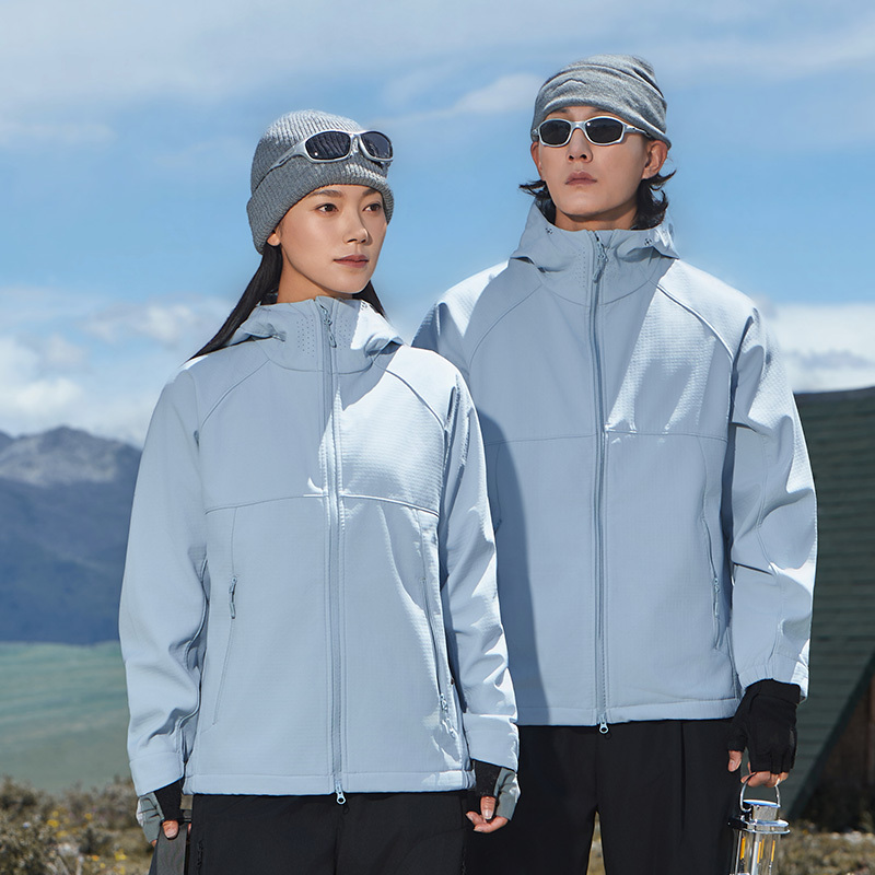 Hooded Softshell Jacket, Warm Couple's Outfit, Breathable Sportswear Jacket, 2026 New Model, Unisex Team Uniform Jacket