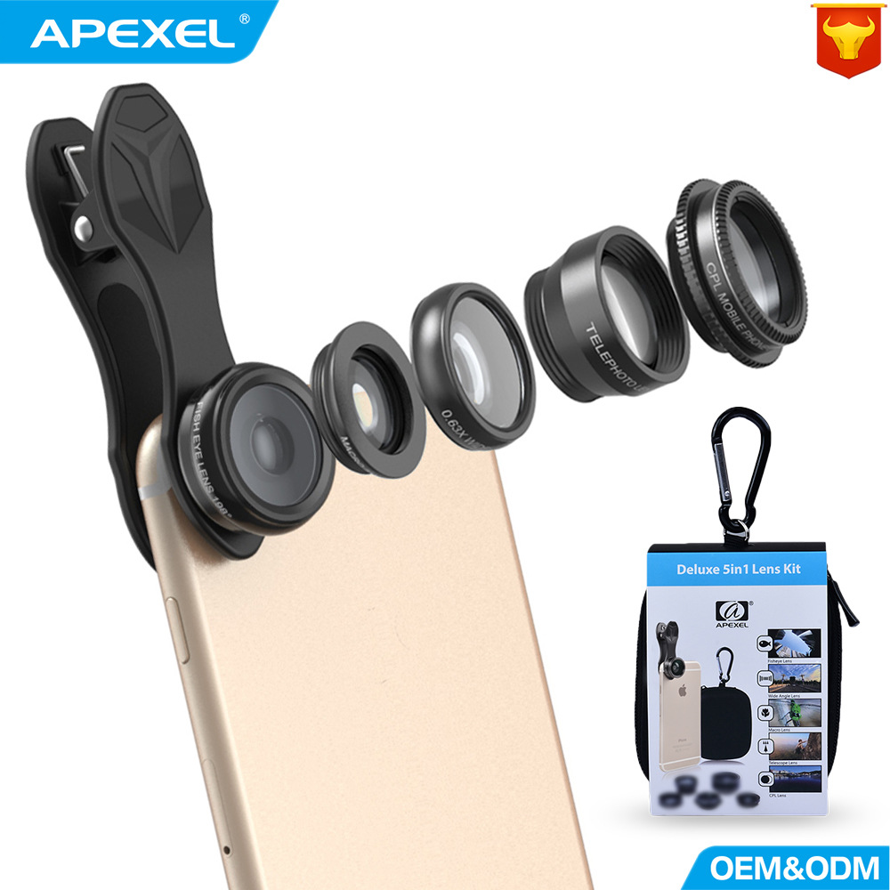 Love Pie race Cross-border exploits Eye Wide Angle wide range Polaroid Five All-in-one Suit Universal External Cell Phone Lens