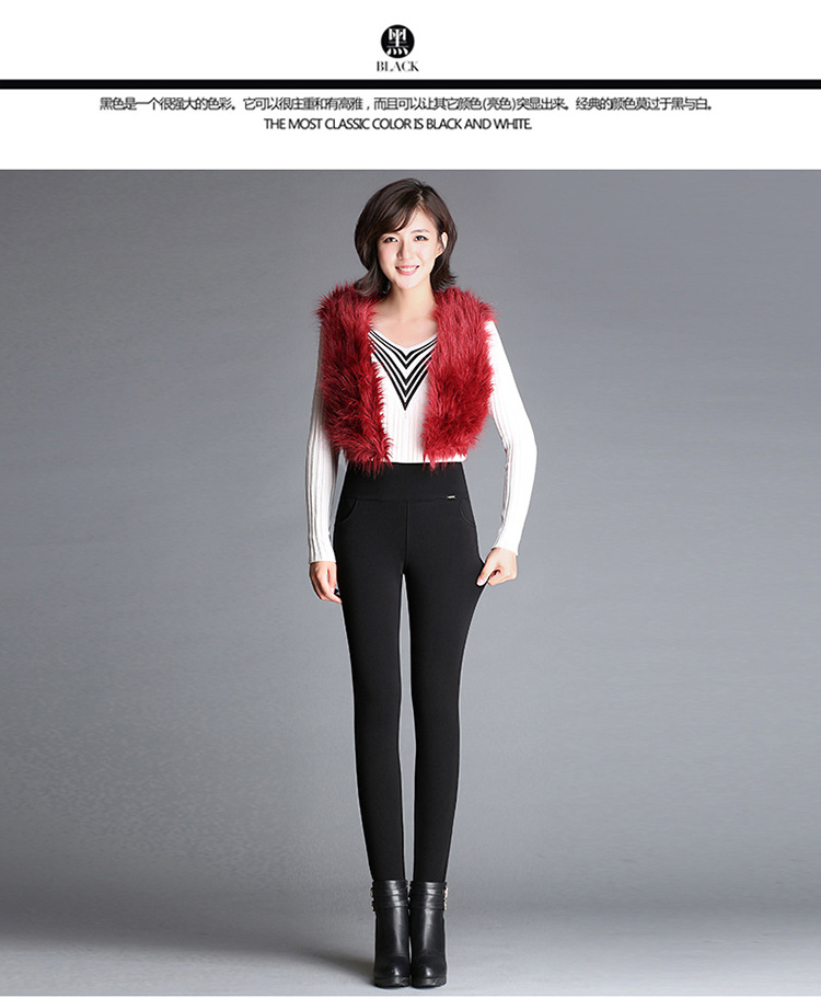 Mùa đông với quần legging nhung nữ mặc quần cạp cao cotton trung niên quần mẹ cộng với quần nhung dày ấm áp quần mùa đông mua quần áo