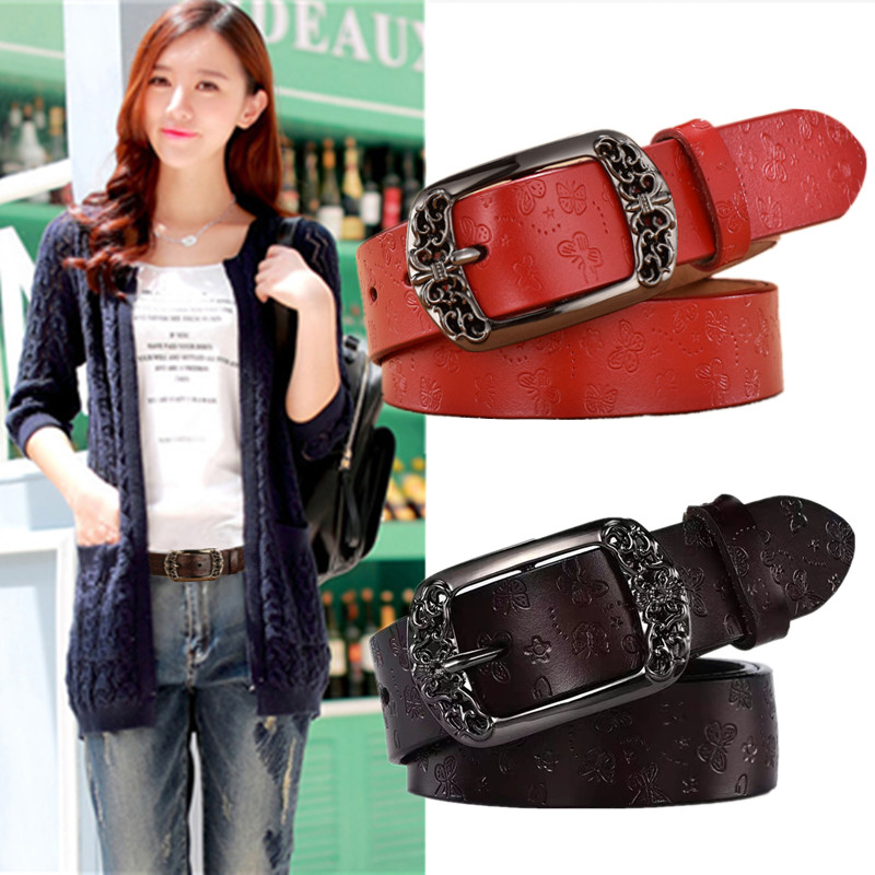 Ladies belt simple and versatile leather belt Korean version fashion decoration casual jeans belt business trend light luxury