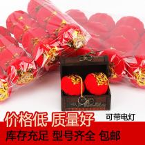 Flocking small lantern hanging Mid-Autumn Festival Lantern Festival Bonsai Housewarming festive wedding small lantern Red Chinese style