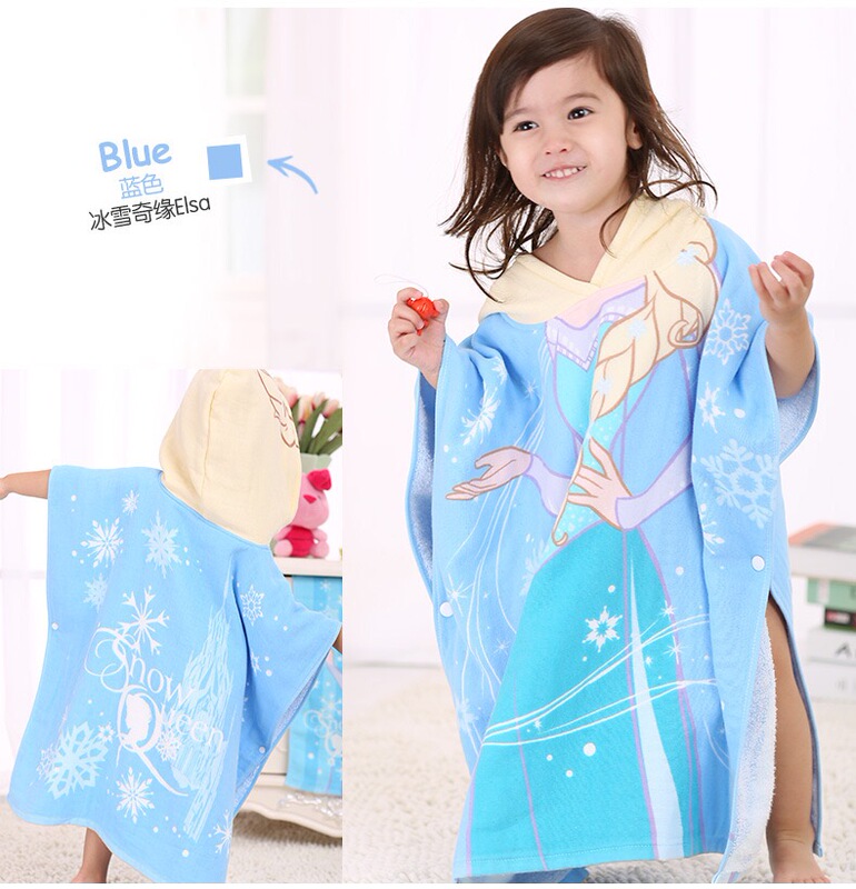 Frozen-Themed Children's Hooded Bath Towel, Pure Cotton Absorbent Towel, Cape, Baby Poncho, Beach Towel, Bathrobe, Bath Towel Frozen-Themed Children's Hooded Bath Towel, Pure Cotton Absorbent Towel, Cape, Baby Poncho, Beach Towel, Bathrobe, Bath Towel