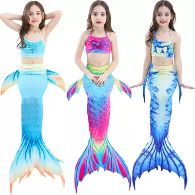 2018 new children's swimwear mermaid tail hot spring beach swimsuit medium and large virgin girl baby bikini
