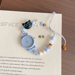 Best Friend Bracelet Watch with Chain-Style Ins-Style Design, High Aesthetic Value, Niche and Simple for Students, Luminous, Forest-Themed, Personalized Small Dial