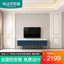 Light luxury TV Wall shape solid wood composite paint-free simple European metal line bedroom background wall panel frame frame