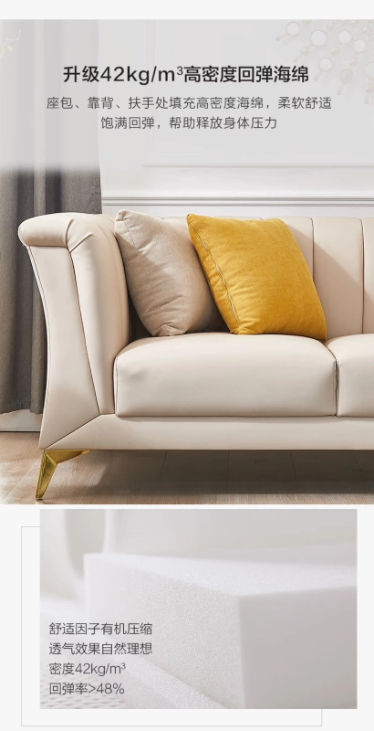 Bell Disi Sofa da nghệ thuật đơn giản kết hợp phòng khách hiện đại ánh sáng sofa da sang trọng kích thước mẫu phòng căn hộ - Ghế sô pha