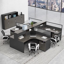 Guangzhou staff office table and chair combination station North America 4 people 6 screen double staff office furniture financial table