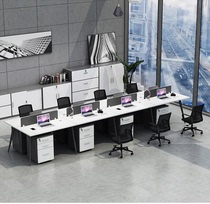 Company office table and chair combination eight-person furniture staff table screen work position double six-person staff writing table