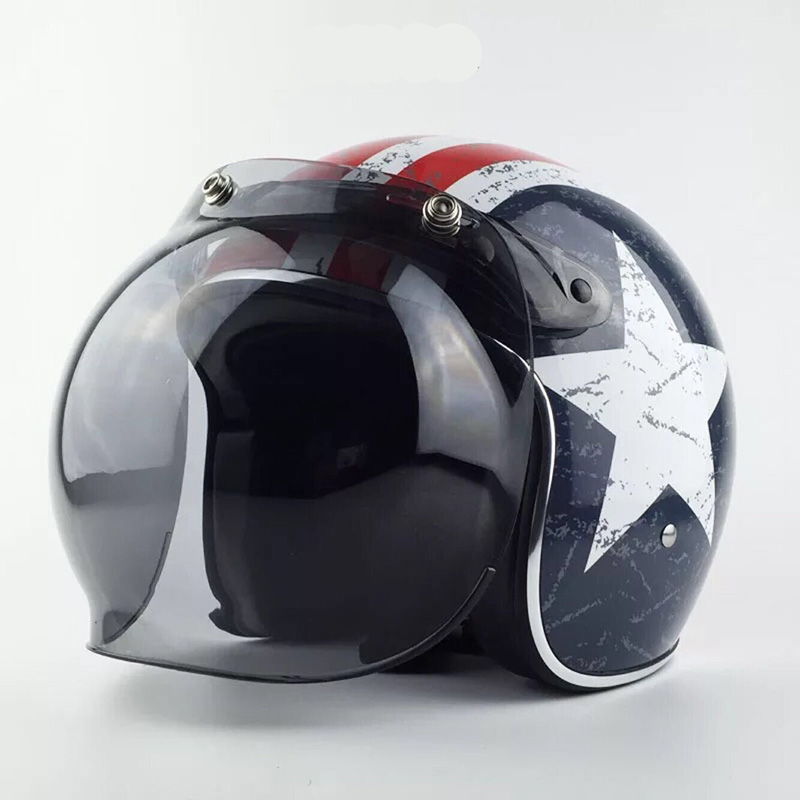 Không đội mũ bảo hiểm! PC chất lượng cao tăng cường Harley xe máy retro mũ bảo hiểm ống kính bong bóng gương Kính chắn gió - Xe máy Rider thiết bị đai quấn đầu gối