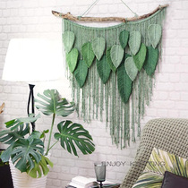 Woven tapestry handmade fresh leaf hanging decoration wall hanging decoration Posy hanging painting wall decoration bed and breakfast bedroom background