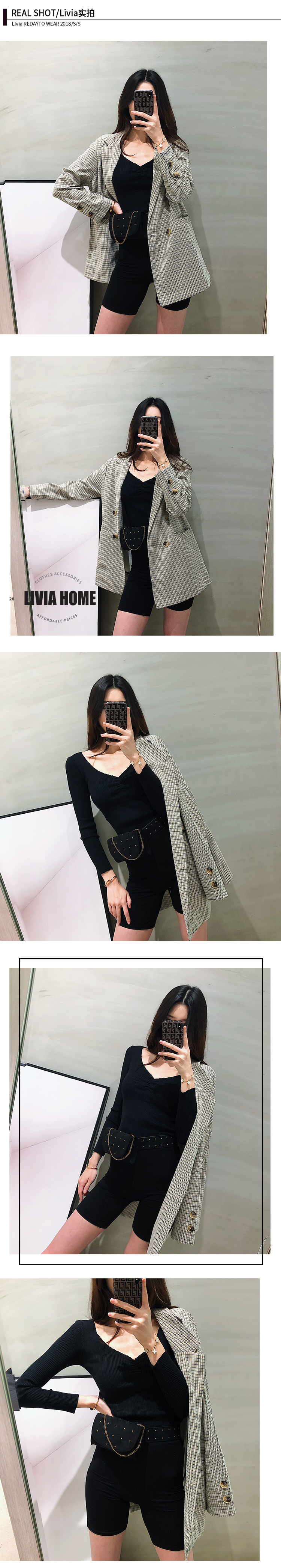 Nền tảng LIVIA mặc đẹp chạm đáy áo dệt kim trái tim tròn con lắc màu rắn là khí chất mỏng áo thun đan áo thun nữ áo cardigan len