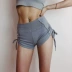 LIVIA khoe hông, dây rút, yoga, eo cao, quần short co giãn, quần lọt khe, quần lửng nữ cao, quần legging quần short nữ jean Quần short
