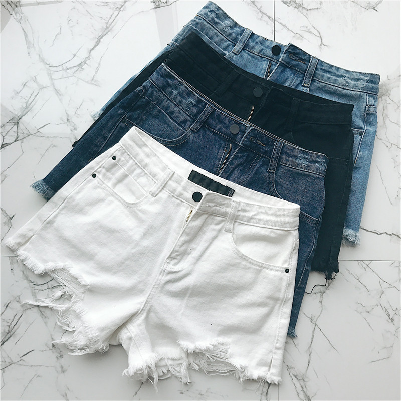 Livia's summer all-go single character cuffed jean shorts for women with wide legs, holes, high waists and slim jeans