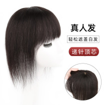 Pièce de perruque pour femme pour couvrir les cheveux blancs sur le dessus de la tête véritable pièce de rechange pour cheveux légère et respirante augmente le volume des cheveux pièce de cheveux torsadée à la main.