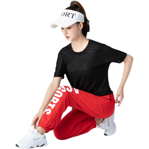 Спортивный хлопковый танцующий комплект для спортзала, свободный крой