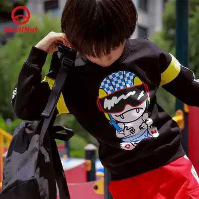 DEVIL NUT demon tide children's long sleeve pullover racer round neck thick cotton T KIDS AET